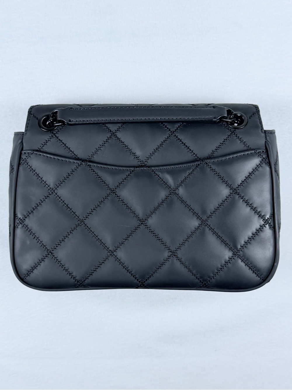 Tory Burch Black Quilted Leather Convertible Chain Shoulder Bag Crossbody Purse - Picture 4 of 16